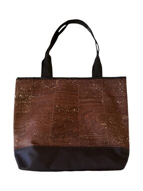 Brown and Gold Fleck Cork Tote with Black Trim Ballistic Nylon Base by Spicer